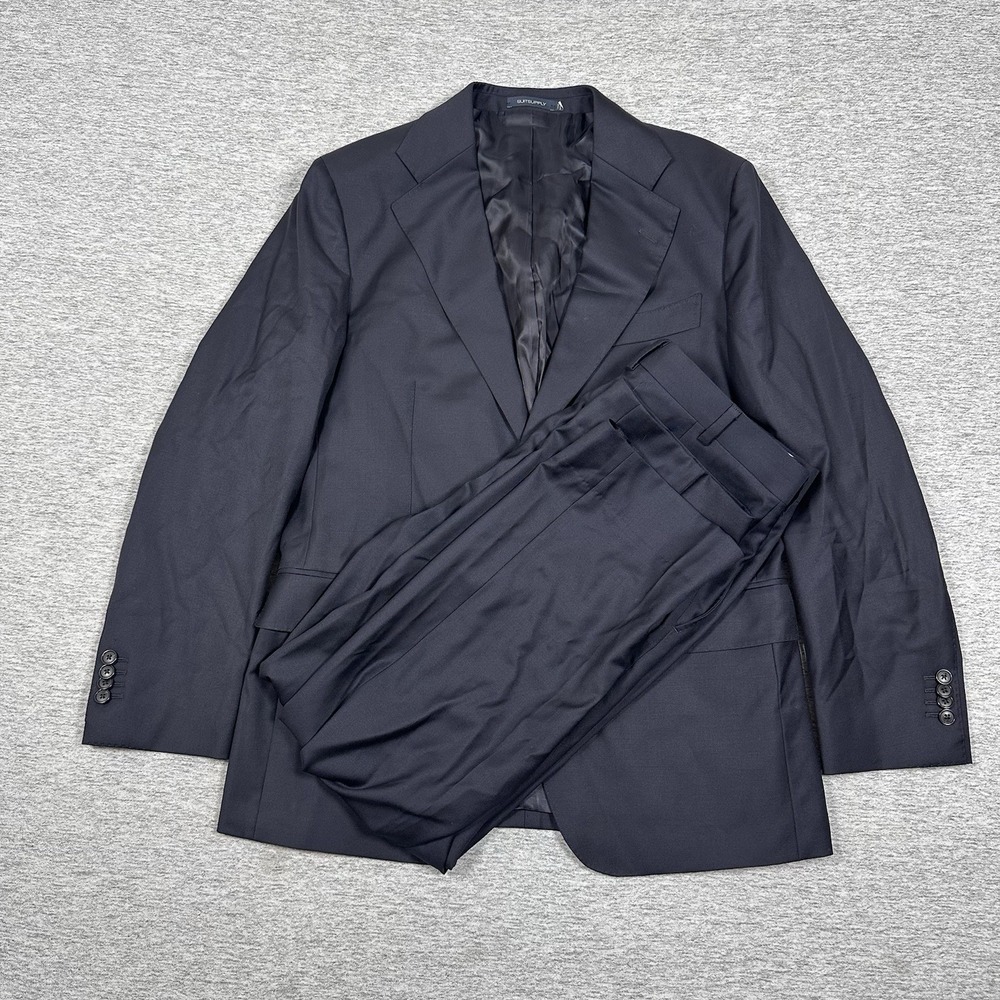 Suitsupply Suit Mens 42 Jacket 34x28 Pants Blue Wool Vitale Barberis Canonico